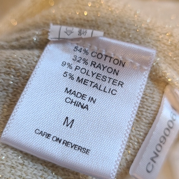 NEW York & Company White/Gold Polka Dot Cardigan - Picture 6 of 7